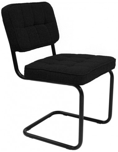 Se Yves spisebordsstol i metal og polyester H84 cm - Sort/Sort hos Lepong.dk