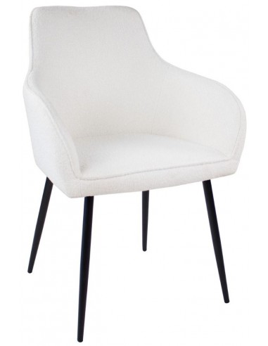 Se Maud spisebordsstol i metal og bouclé H88 cm - Sort/Hvid hos Lepong.dk