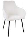 Maud spisebordsstol i metal og bouclé H88 cm - Sort/Hvid