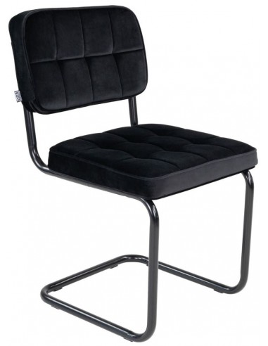 Se Ivy spisebordsstol i metal og velour H84 cm - Sort/Sort hos Lepong.dk