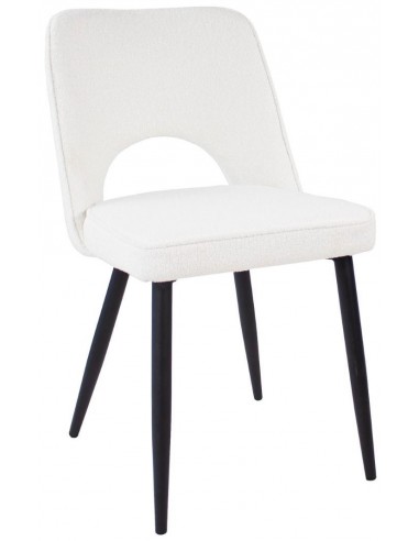 Se Mare spisebordsstol i metal og bouclé H80 cm - Sort/Hvid hos Lepong.dk