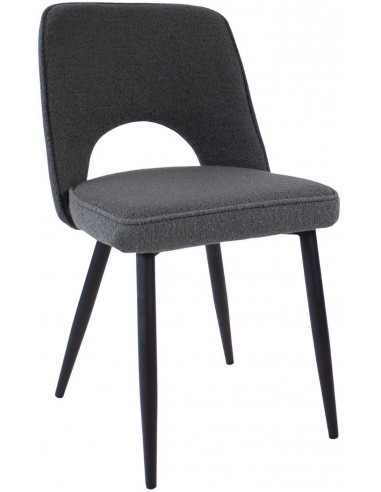 Se Mare spisebordsstol i metal og bouclé H80 cm - Sort/Mørkegrå hos Lepong.dk