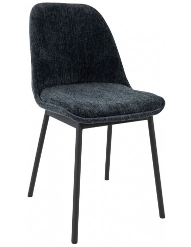 Se Lana spisebordsstol i metal og polyester H83 cm - Sort/Blå hos Lepong.dk