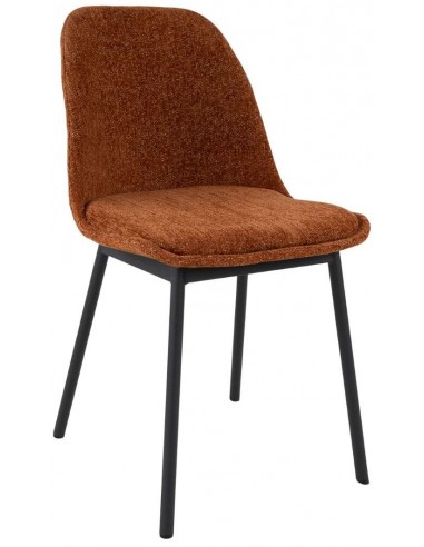 Billede af Lana spisebordsstol i metal og polyester H83 cm - Sort/Orange