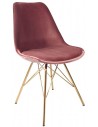 Bucket spisebordsstol i metal og velour H85 cm - Guld/Rosa