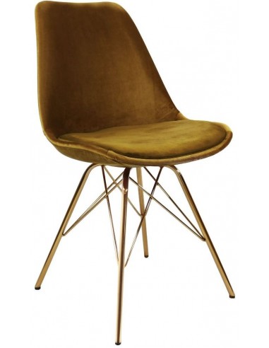 Billede af Bucket spisebordsstol i metal og velour H85 cm - Guld/Gylden