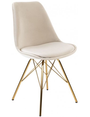 Billede af Bucket spisebordsstol i metal og velour H85 cm - Guld/Champagne