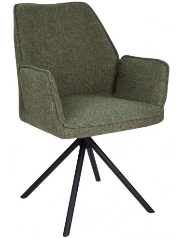 Billede af Lex spisebordsstol i metal og polyester H89 cm - Sort/Grøn