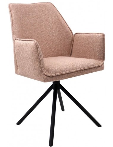 Se Lex spisebordsstol i metal og polyester H89 cm - Sort/Rosa hos Lepong.dk