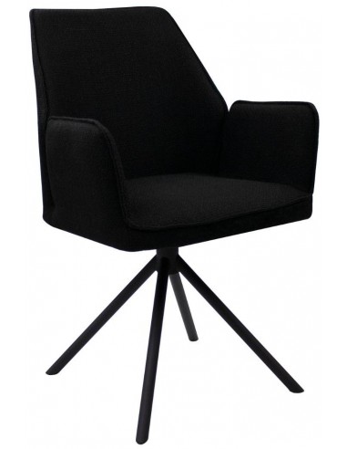 Se Lex spisebordsstol i metal og polyester H89 cm - Sort/Sort hos Lepong.dk