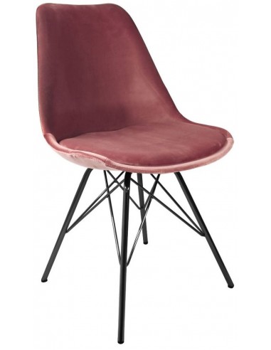 Se Bucket spisebordsstol i metal og velour H85 cm - Sort/Rosa hos Lepong.dk