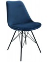 Bucket spisebordsstol i metal og velour H85 cm - Sort/Mørkeblå