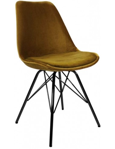 Se Bucket spisebordsstol i metal og velour H85 cm - Sort/Gylden hos Lepong.dk