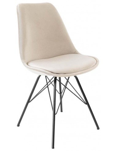 Se Bucket spisebordsstol i metal og velour H85 cm - Sort/Champagne hos Lepong.dk