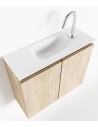 TURE Komplet badmiljø centreret håndvask B60 cm MDF - Vasket eg/Talkum