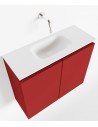 TURE Komplet badmiljø centreret håndvask B60 cm MDF - Rød/Talkum