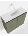 TURE Komplet badmiljø centreret håndvask B60 cm MDF - Armygrøn/Talkum