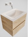 Vica Komplet badmiljø centreret håndvask B60 cm MDF - Vasket eg/Talkum