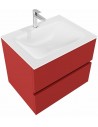 Vica Komplet badmiljø centreret håndvask B60 cm MDF - Rød/Talkum
