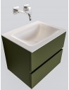 Vica Komplet badmiljø centreret håndvask B60 cm MDF - Armygrøn/Talkum