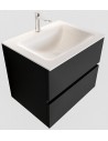 Vica Komplet badmiljø centreret håndvask B60 cm MDF - Sort/Talkum