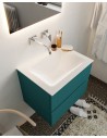 Vica Komplet badmiljø centreret håndvask B60 cm MDF - Petrolium/Talkum