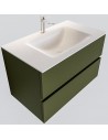 Vica Komplet badmiljø centreret håndvask B80 cm MDF - Armygrøn/Talkum