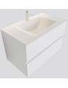 Vica Komplet badmiljø centreret håndvask B80 cm MDF - Talkum/Talkum