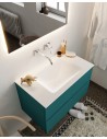 Vica Komplet badmiljø centreret håndvask B80 cm MDF - Petrolium/Talkum
