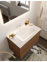 Vica Komplet badmiljø centreret håndvask B80 cm MDF - Rust/Talkum