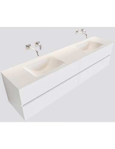 Billede af Vica Komplet badmiljø dobbelt håndvask B200 cm MDF - Talkum/Talkum