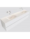 Vica Komplet badmiljø dobbelt håndvask B200 cm MDF - Talkum/Talkum