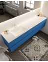 Vica Komplet badmiljø venstrevendt håndvask B200 cm MDF - Jeansblå/Talkum