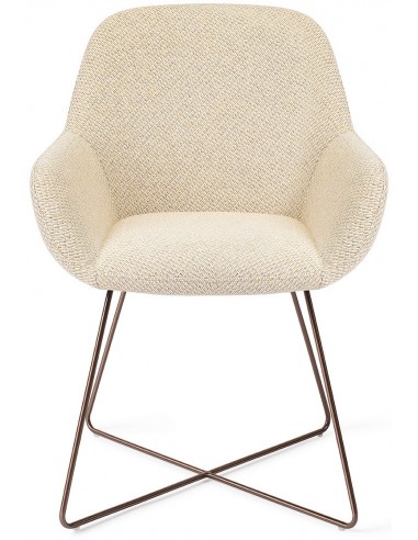 Se 2 x Kushi spisebordsstole H84 cm polyester - Rødguld/Meleret korngul hos Lepong.dk