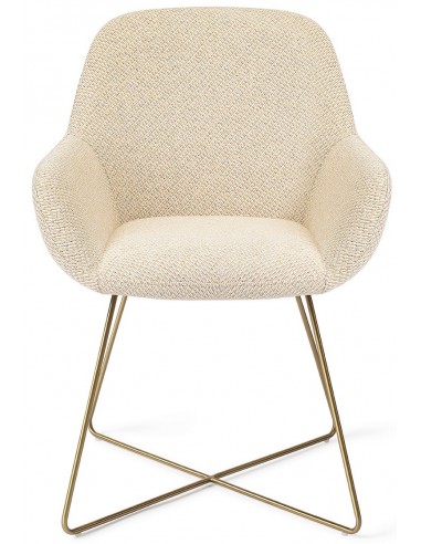 Se 2 x Kushi spisebordsstole H84 cm polyester - Guld/Meleret korngul hos Lepong.dk