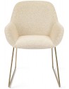 2 x Kushi spisebordsstole H84 cm polyester - Guld/Meleret korngul