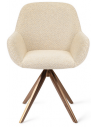 2 x Kushi rotérbare spisebordsstole H84 cm polyester - Rødguld/Meleret korngul