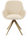 2 x Kushi rotérbare spisebordsstole H84 cm polyester - Guld/Meleret korngul