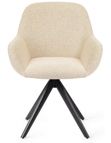 Billede af 2 x Kushi rotérbare spisebordsstole H84 cm polyester - Sort/Meleret korngul