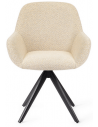 2 x Kushi rotérbare spisebordsstole H84 cm polyester - Sort/Meleret korngul