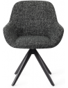 2 x Kushi rotérbare spisebordsstole H84 cm polyester - Sort/Meleret sort