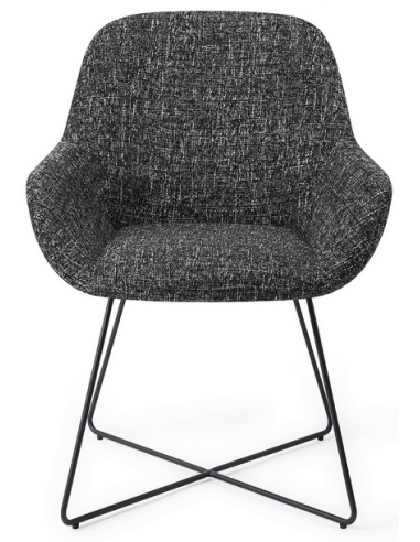 Se 2 x Kushi spisebordsstole H84 cm polyester - Sort/Meleret sort hos Lepong.dk