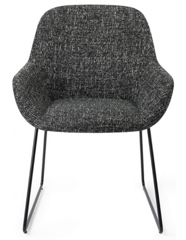 Billede af 2 x Kushi spisebordsstole H84 cm polyester - Sort/Meleret sort