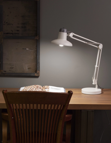 Skrivebordslampe led hvid bordlampe billig