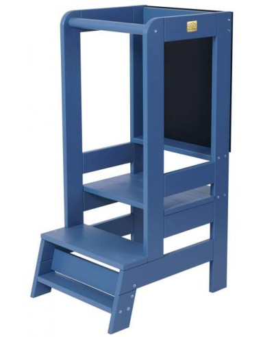 Læringstårn i fyrretræ med tavle H90 cm – Blå