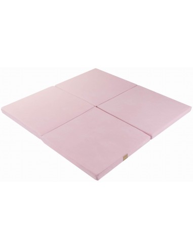 Se Square legemåtte i velour 120 x 120 cm - Lys pink hos Lepong.dk
