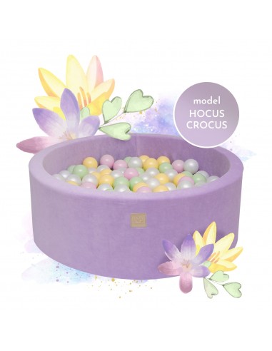 Billede af Hocus Crocus boldbassin med 250 bolde i velour Ø90 cm - Lavendel