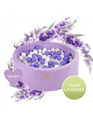 Se Lavender boldbassin med 250 bolde i velour Ø90 cm - Lavendel hos Lepong.dk