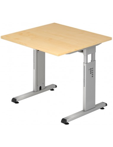 Billede af Hammer højdejusterbart skrivebord i stål og melamin H65 - 80 x 80 x 80 cm - Sølvgrå/Ahorn