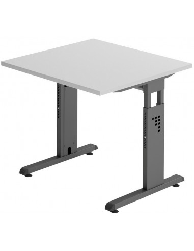 Se Hammer højdejusterbart skrivebord i stål og melamin H65 - 80 x 80 x 80 cm - Grafitgrå/Grå hos Lepong.dk